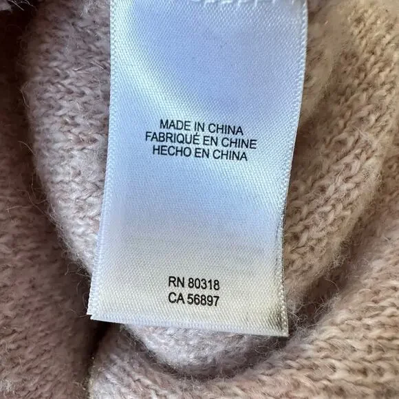 LUCKY BRAND Camo Wool Blend Pullover Sweater Crew Neck Size SMALL Light Pink - Picture 9 of 11